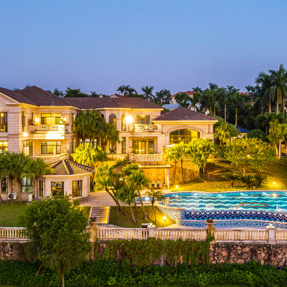 广州花都棕榈岛独栋别墅度假酒店私家超大泳池境内酒景套餐