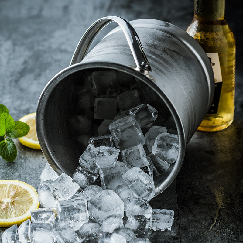 2021年便携不锈钢冰桶家用香槟红酒啤酒酒店饭店冰桶