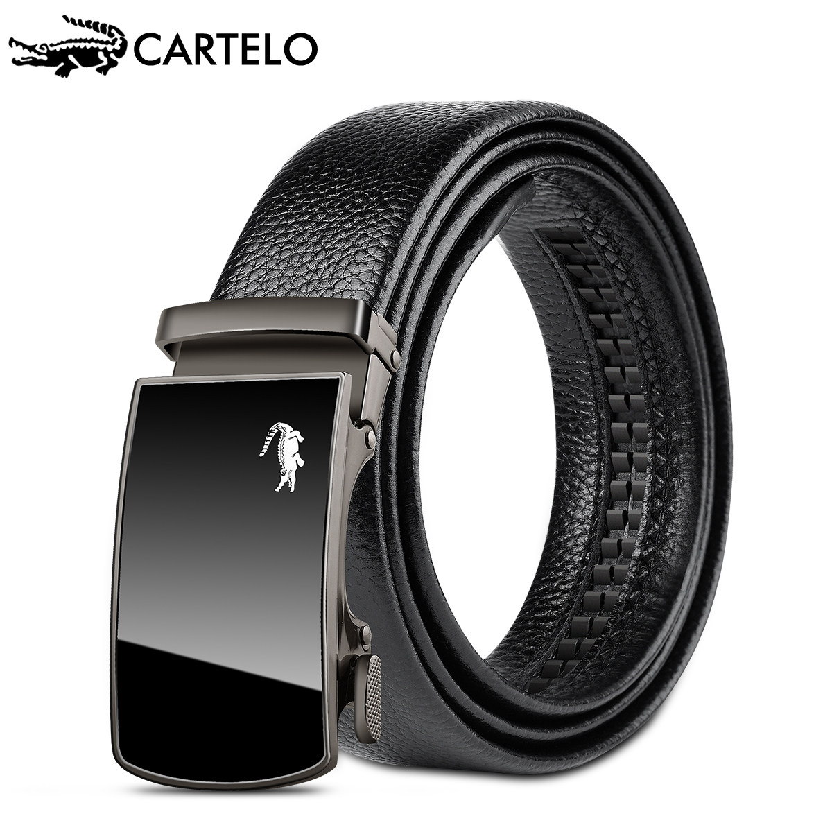 卡帝乐鳄鱼皮带真皮自动商务休闲男士腰带纯头层牛皮腰带