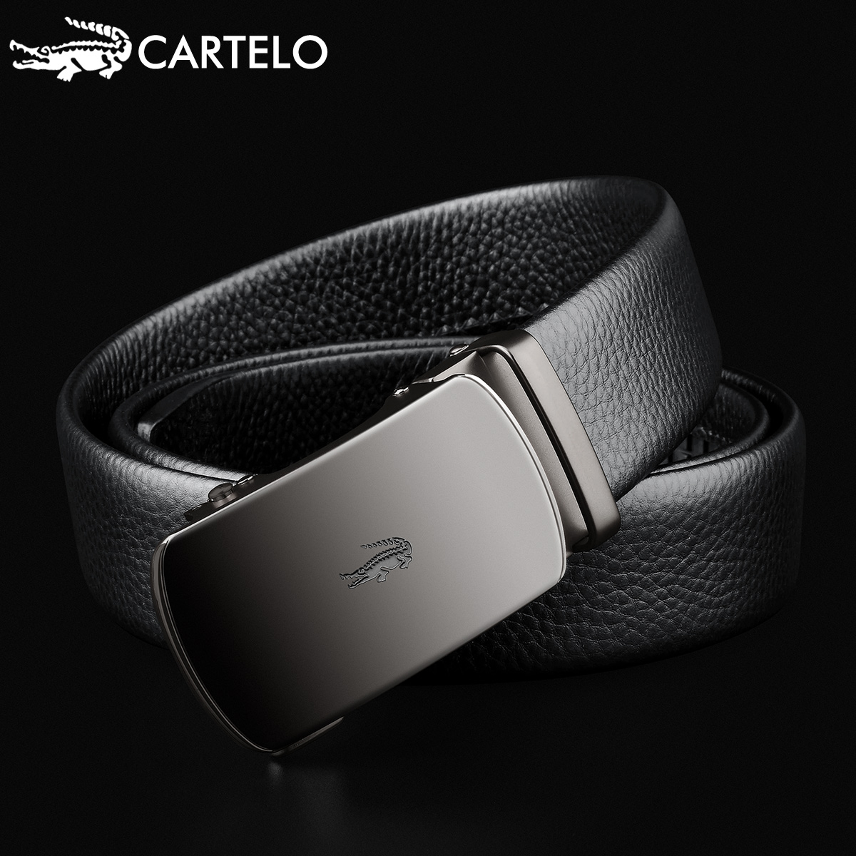 卡帝乐鳄鱼男士皮带真皮自动简约商务年轻人牛皮裤腰带腰带