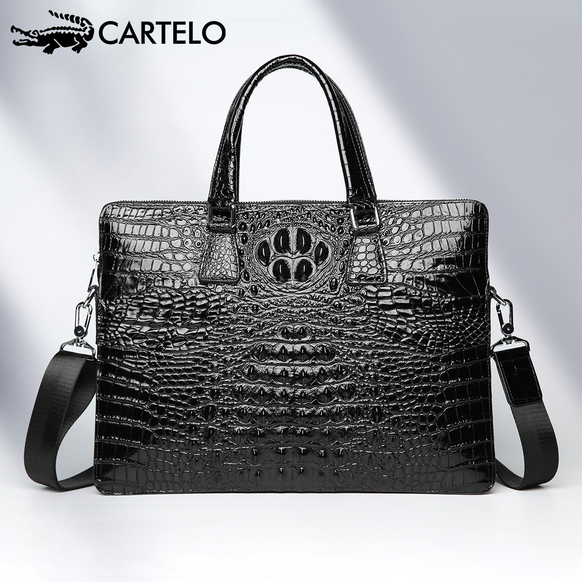 卡帝乐鳄鱼真皮男士包包正品牛皮青年高档商务休闲男士包袋