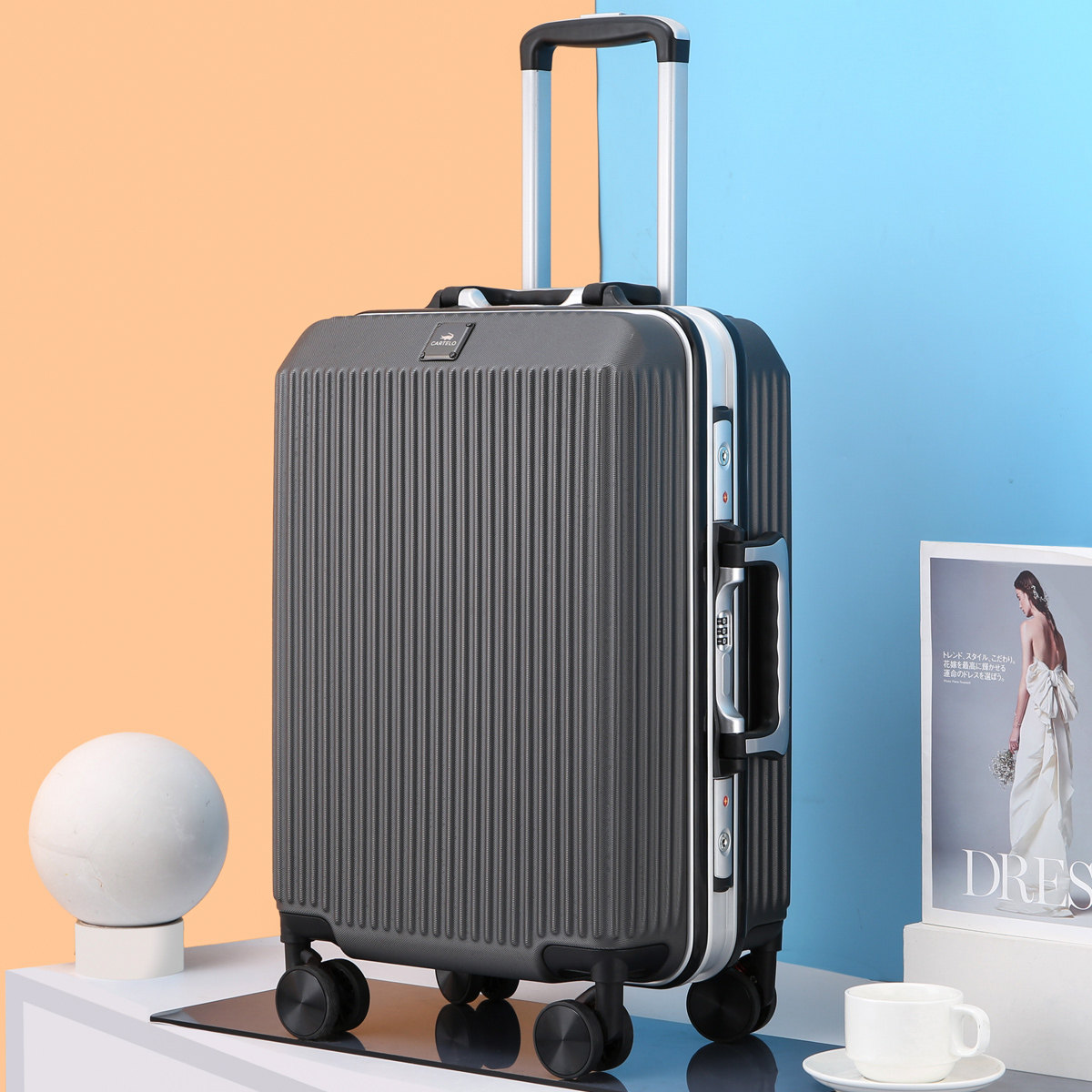 2020新款行李箱24寸潮流拉杆箱铝框旅行箱大容量登机旅行箱