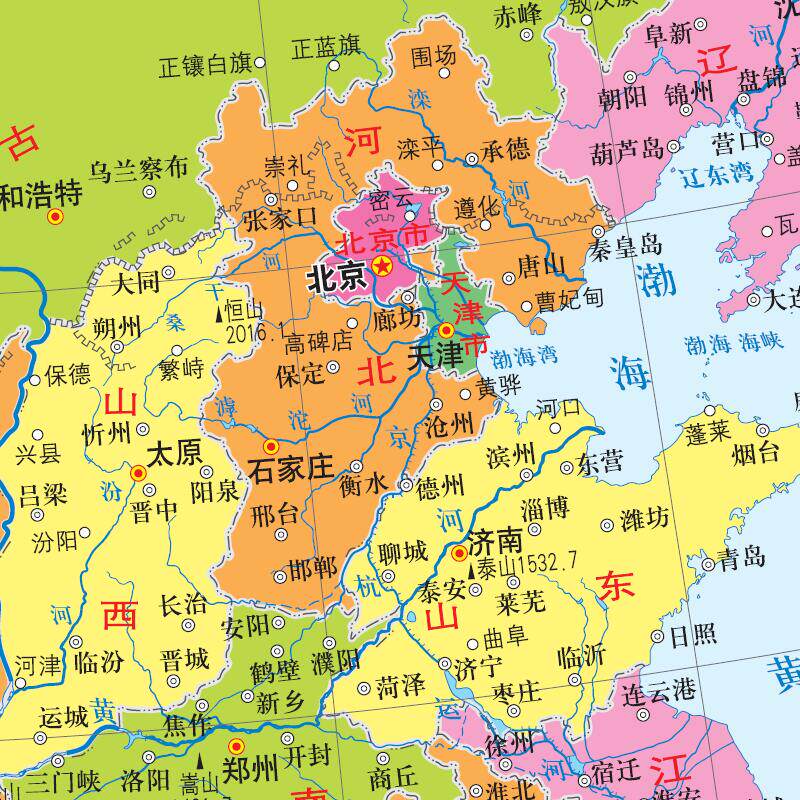 地图高清翡翠迷你简约简图行政区划分省认识易擦一般用中国地图