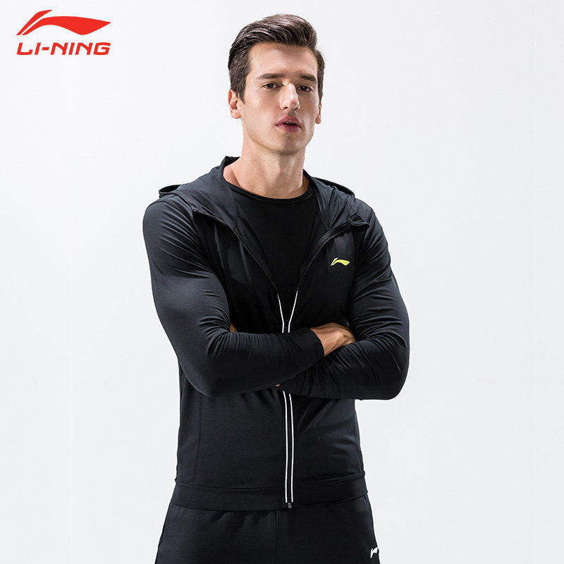 李宁跑步健身服男速干衣篮球紧身运动长袖外套健身衣