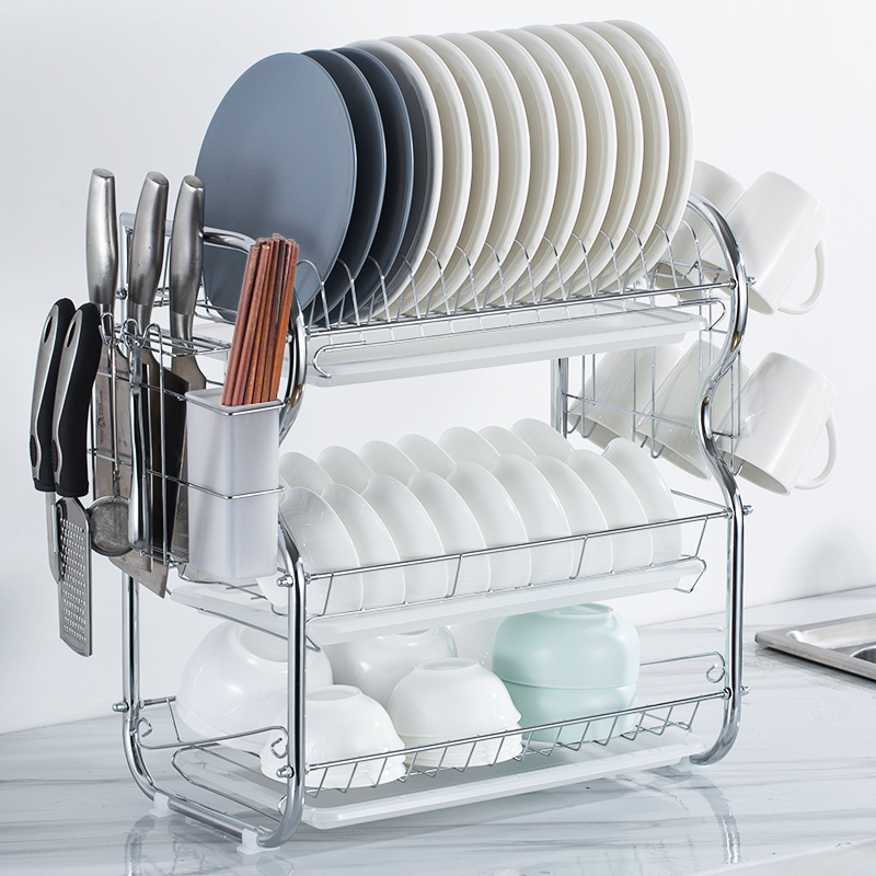 厨房碗碟家用沥水碗置物架铁艺简约晾碗盘子收纳餐具笼