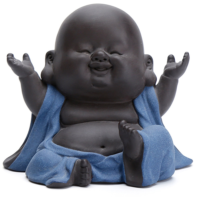 弘博臻品开心佛笑可爱茶宠摆件紫砂茶玩家居家居装饰茶宠摆件