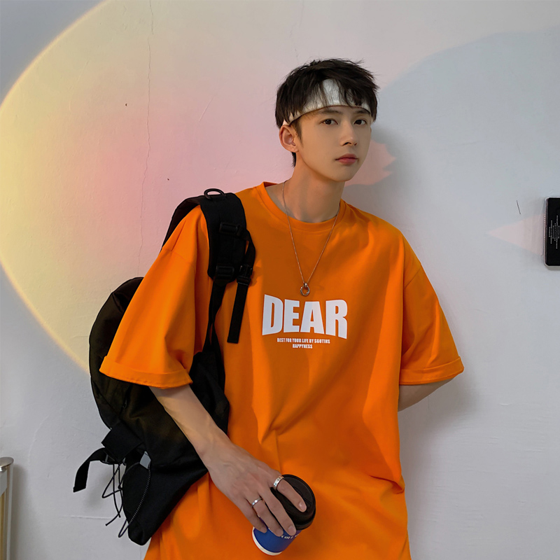 2022网红短袖t恤男夏季宽松半袖潮流ins百搭港风上衣潮牌男士体恤