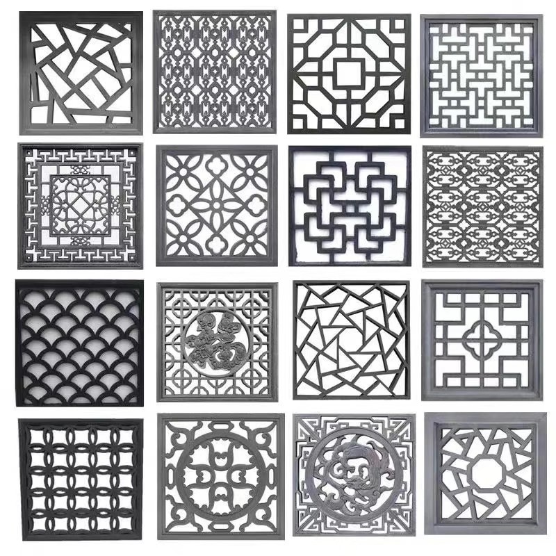 镂空砖雕窗花古建徽派围墙四合院透窗中式砖雕