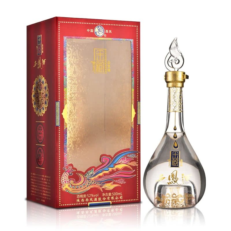 西凤酒52度金藏品赏级2017年产老酒凤香型酒水白酒送礼盒装单瓶
