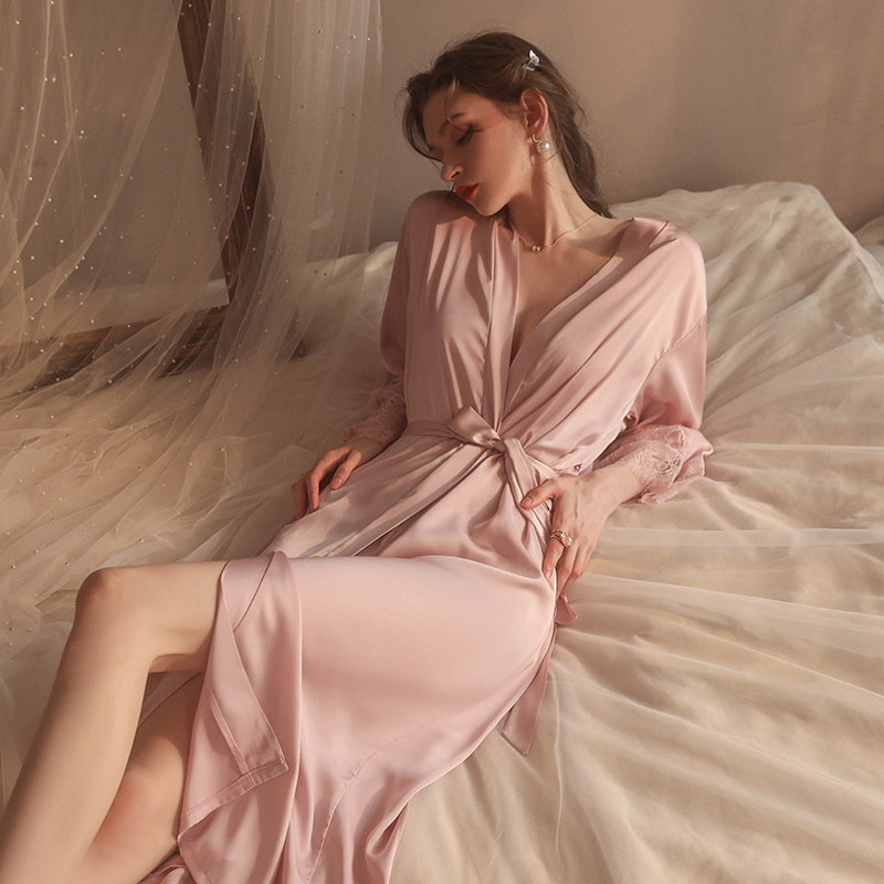 性感睡袍女晨新娘伴娘婚礼高级冰丝结婚睡衣睡袍