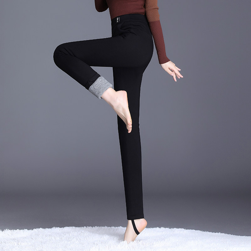 蚕丝丝绒棉裤女加绒外2022年秋冬新款高腰紧身打底裤