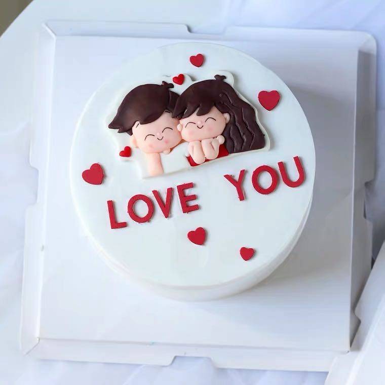 七夕情人节蛋糕装饰摆件粉色爱心插牌比心示爱节日装扮用品