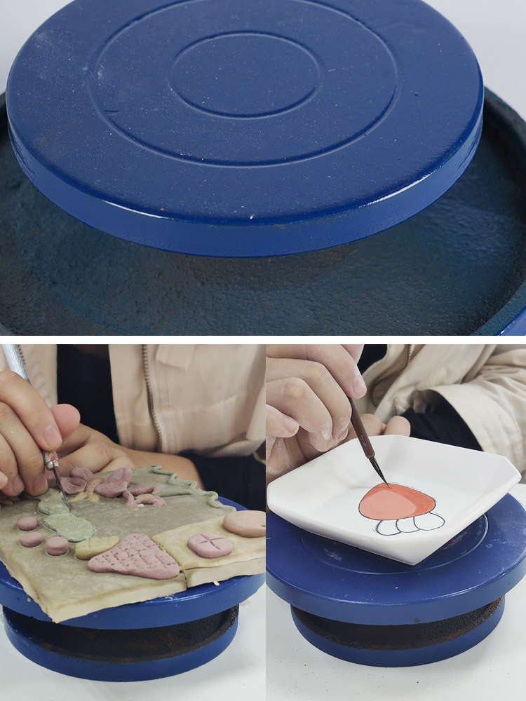 陶艺转台泥乐铸铁雕塑转盘手工手动泥塑工具模型制作工具