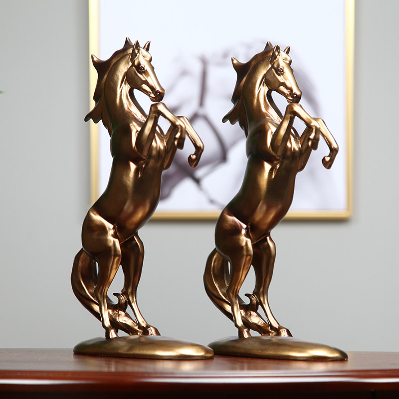 简美现代创意意马摆件招财玄关客厅办公室装饰品摆件