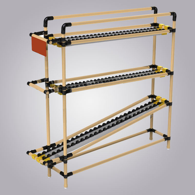 车间仓储先进先出货架流利滑轨精益管线棒物仓储货架