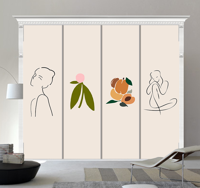 衣柜贴纸壁纸翻新自粘门木门柜子移门衣橱柜门衣柜贴