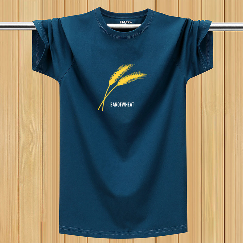 夏季男士纯棉短袖t恤 加大码胖子宽松休闲跑步汗衫大号韩版潮半袖