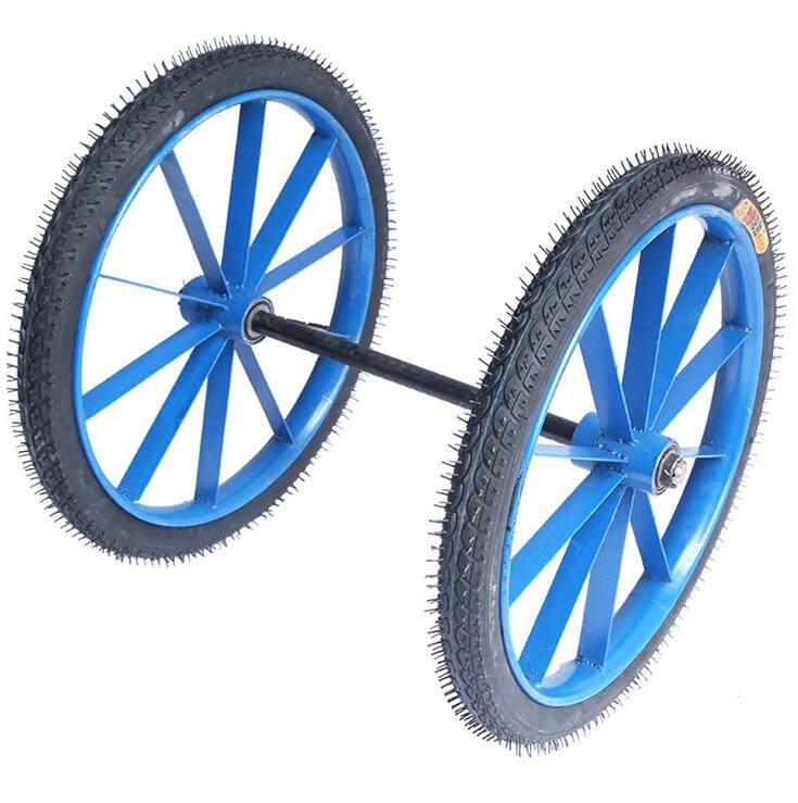 26寸充气轮胎劳动车轮 力车轮子 翻斗车 灰斗车两轮带轴