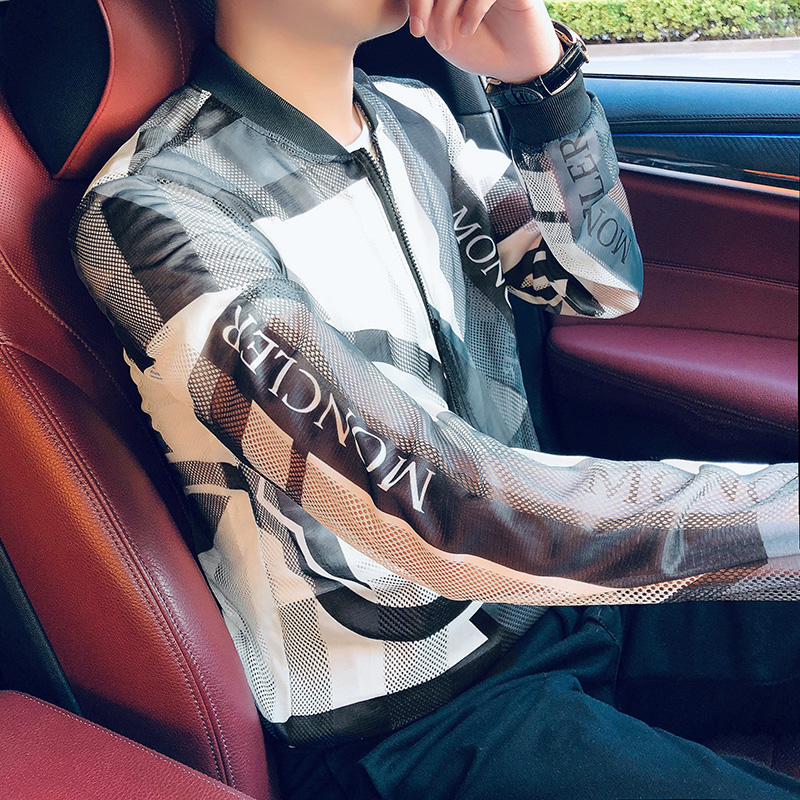 防晒衣男2022新款钓鱼冰丝皮肤衣夏季薄款透气镂空男士防晒服外套