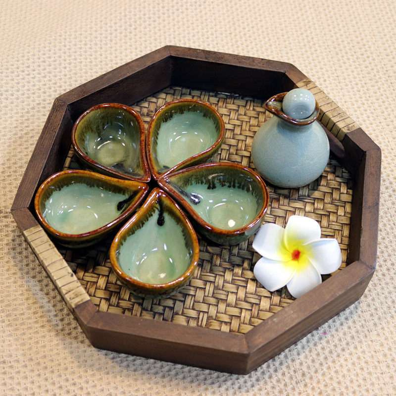 精油泰式陶瓷碟调膜碗碟盘美容院spa碟子美容化妆