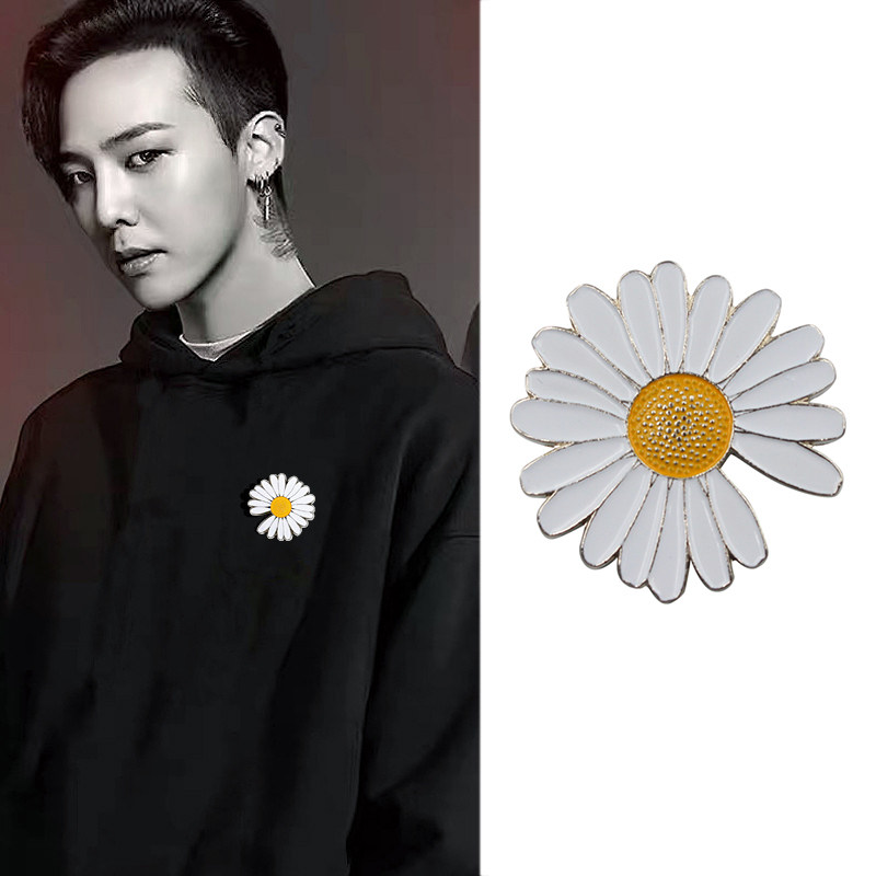 gd权志龙同款笑脸反战雏菊pmo太阳彩色彩色花胸针