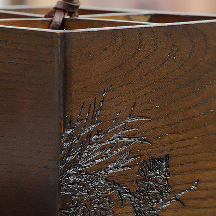 收纳木质木质化化妆品桌面美式卧室梳妆台置物架遥控器桌面收纳盒