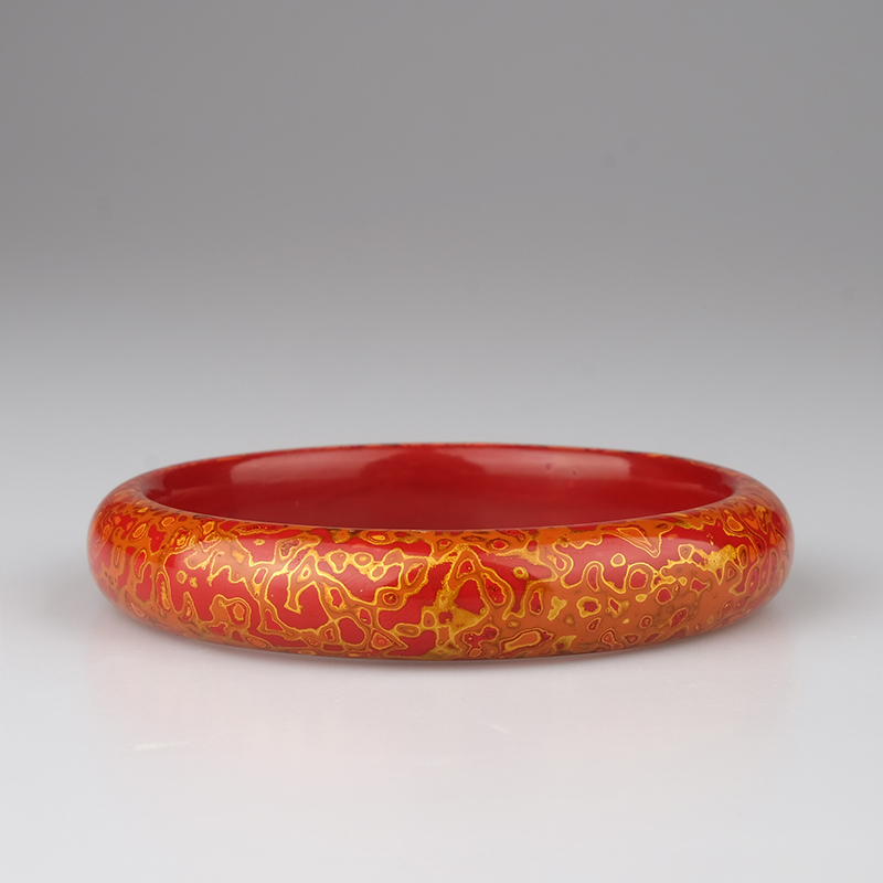 冬官犀皮漆器天然大漆复古手镯古法非遗传承漆器