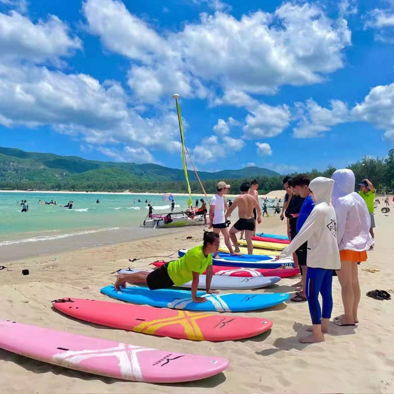 三亚后海村冲浪体验专业教练教呆呆岛亚龙湾万宁日月湾冲浪尾波冲