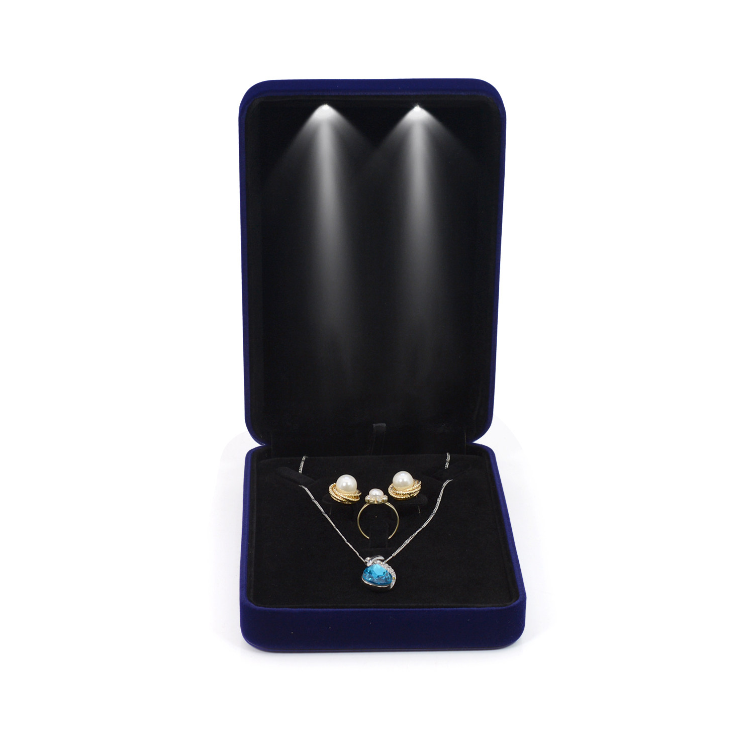 盒子项链礼物珠宝首饰盒套装三金高档首饰盒