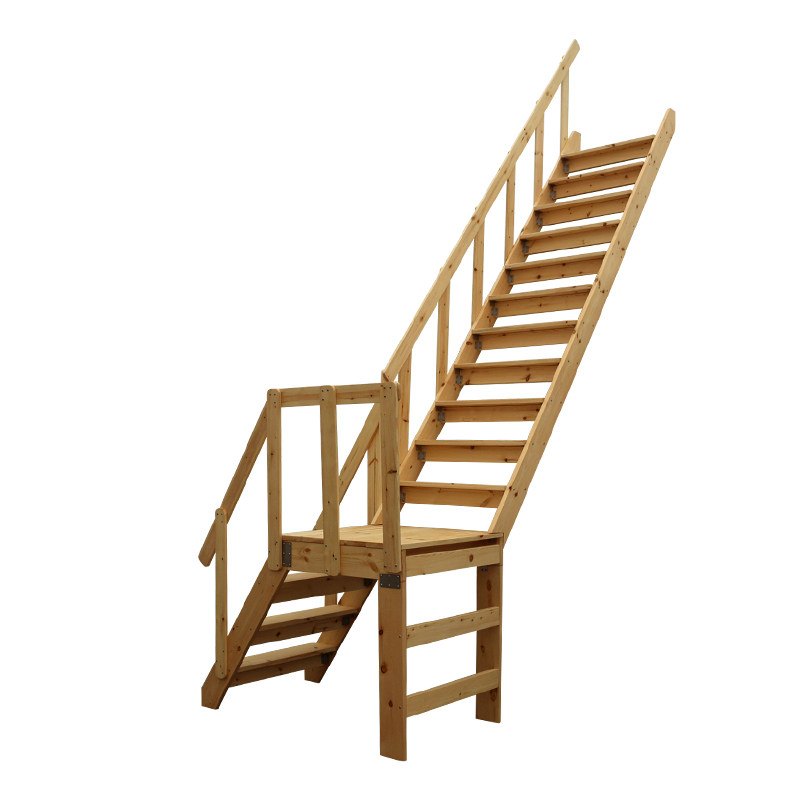 实木旋转阁楼楼梯 家用隔层复式别墅木梯子扶手登高直梯简易梯子