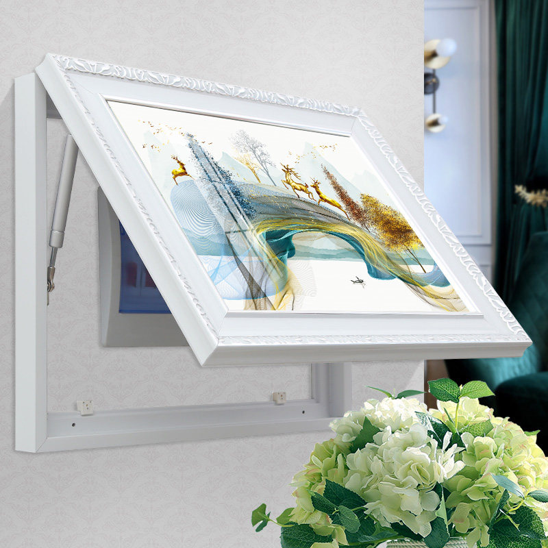 电表箱装饰画免打孔家用配电箱电盒子遮挡欧式客厅电闸箱开关挂画