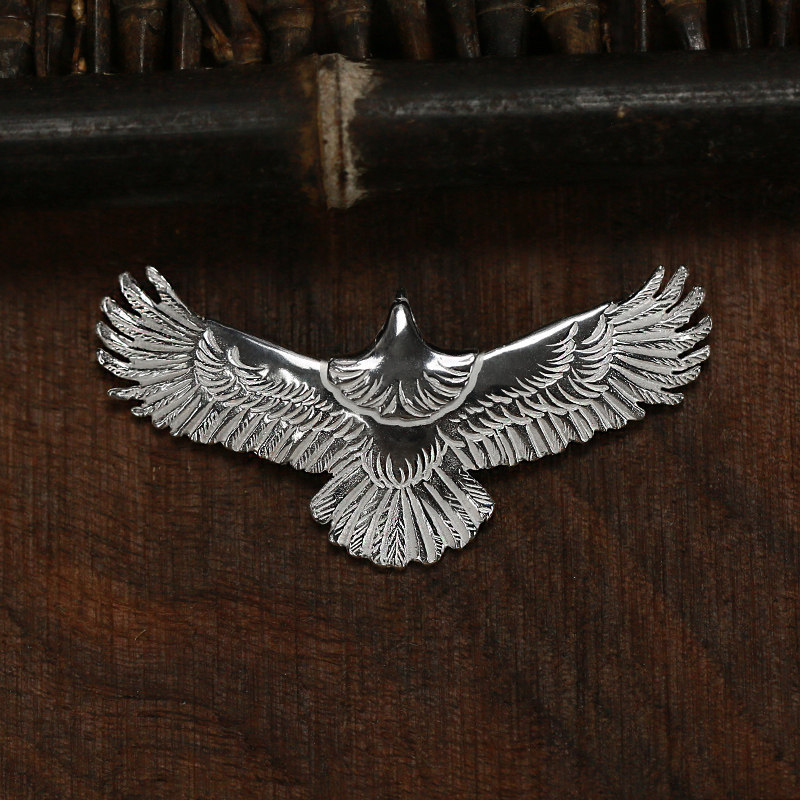 牛钝精工高桥老鹰吊坠手工纯银银制作大鹰中小鹰项坠