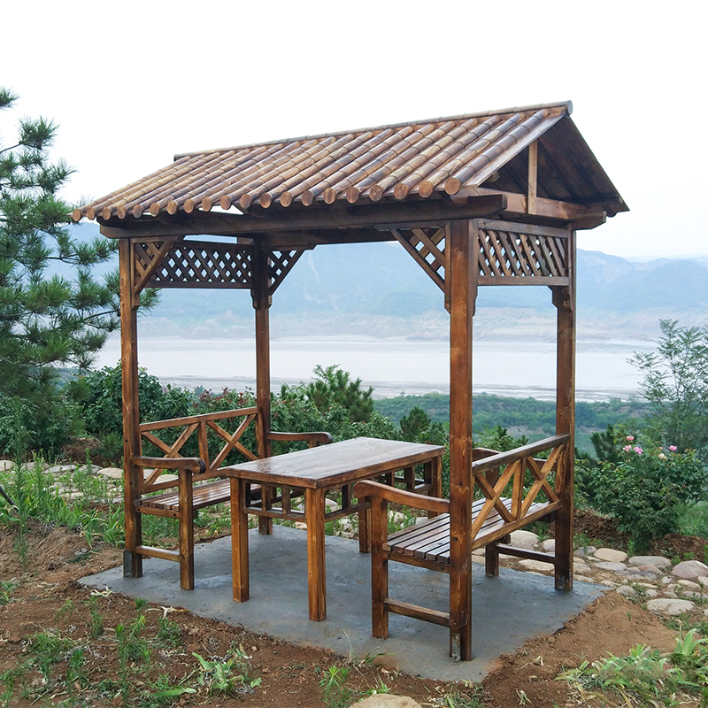 户外凉亭庭院别墅实木休闲家用小亭子花园阳台防腐木葡萄架农家乐