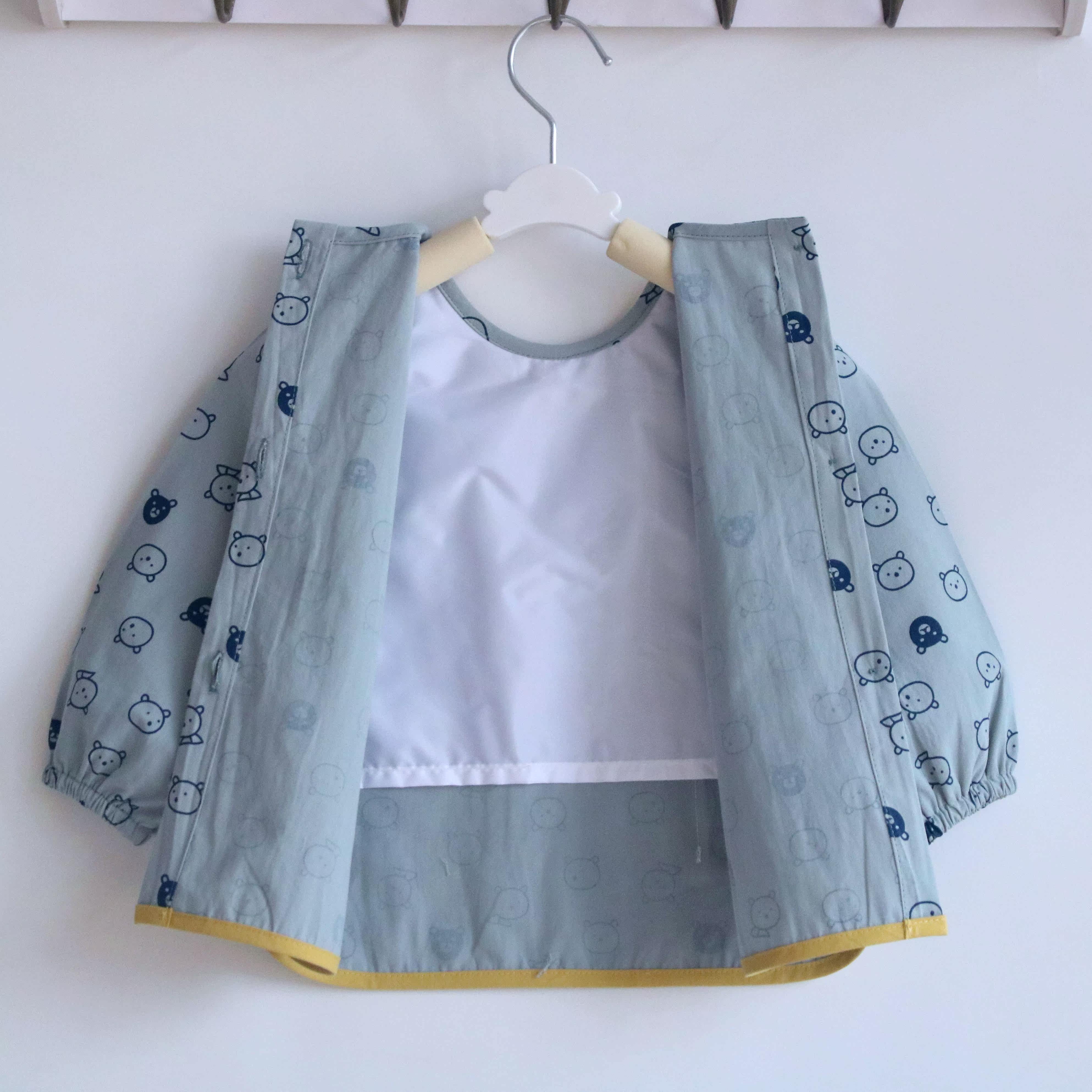 春季宝宝吃饭防水长袖反穿衣罩衫男童小孩纯棉罩衣婴幼儿防脏护衣