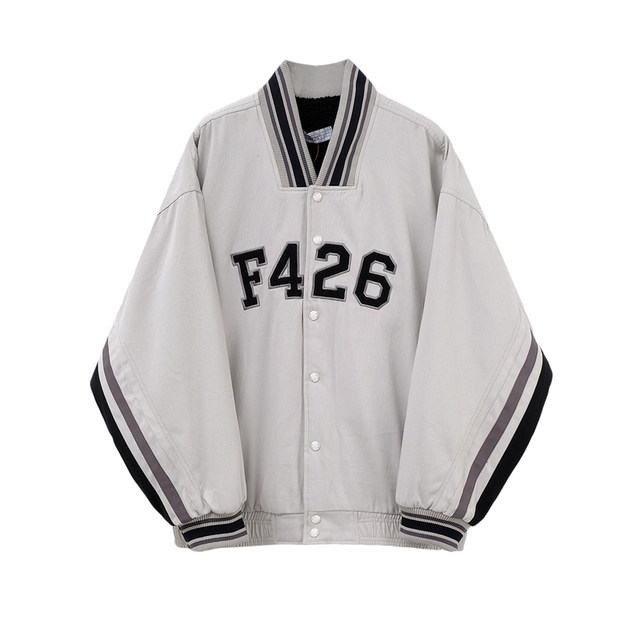 Tide brand couple hip hop spring baseball service coat spring and autumn loose casual jacket Tide brand couple hip hop spring baseball service coat spring and autumn loose casual jacket