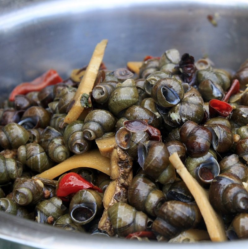 田螺河螺螺蛳石螺韶关南雄土特产香辣炒石即食泥螺