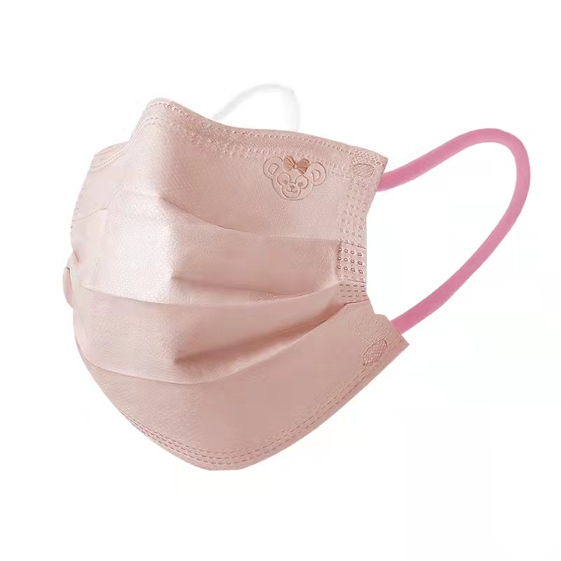 蜜桃雪莉口罩钢印可爱少女纯色显白高颜值卡通口罩