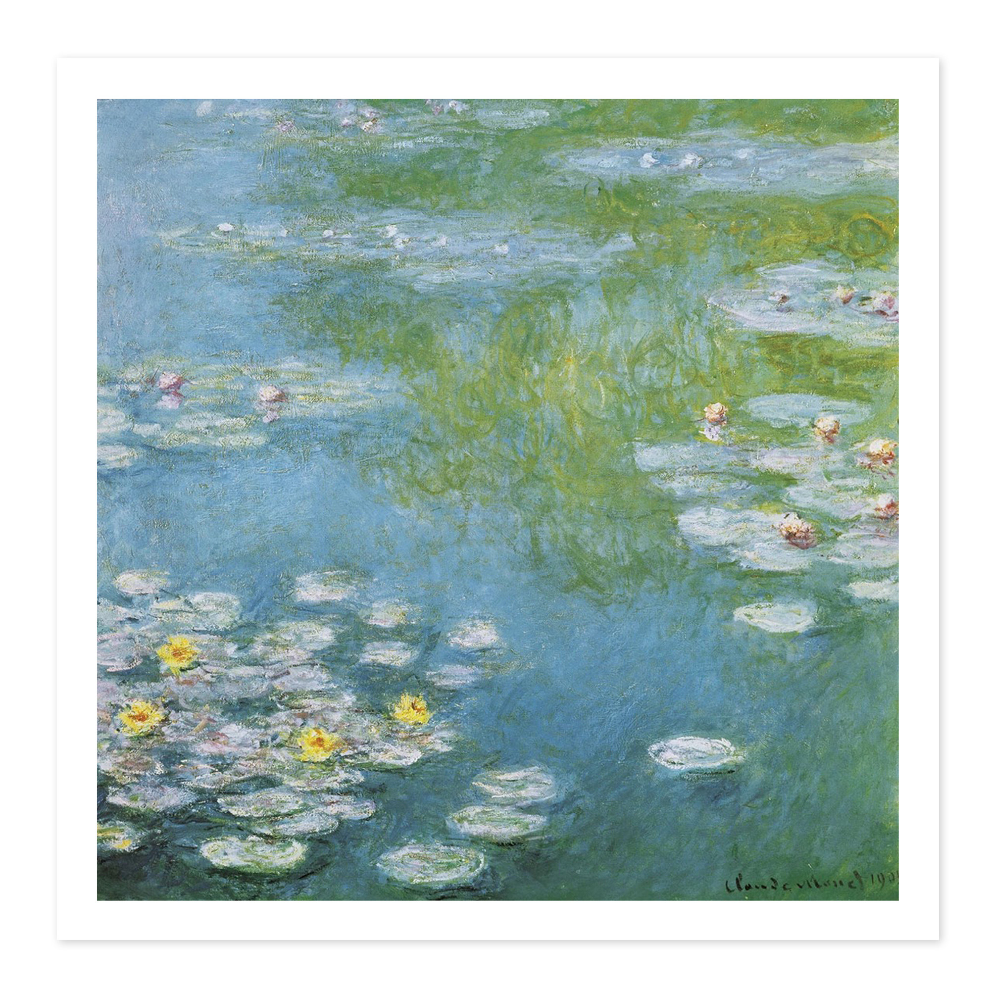 dearfmcgawclaudemonet莫奈睡莲绿色色系美国进口现代装饰画