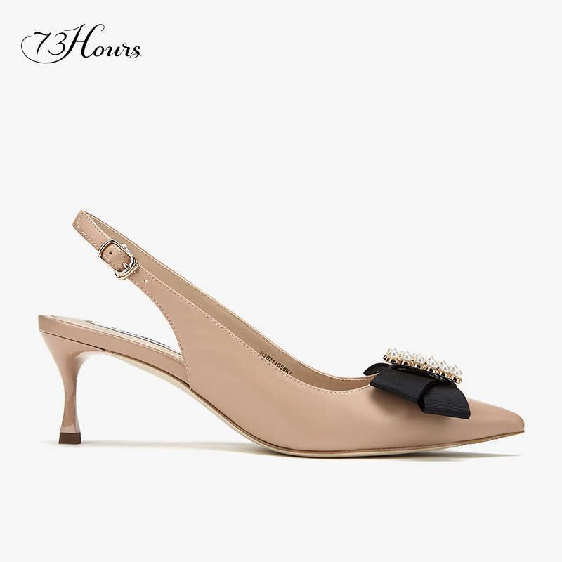 73hours女鞋doris凉鞋2020年新款slingback仙女风细跟高跟鞋单鞋