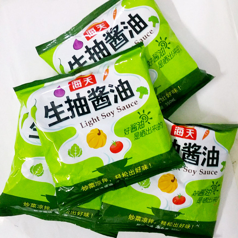 酱油海天天生350ml袋装酿造炒菜凉拌火锅调味酱油
