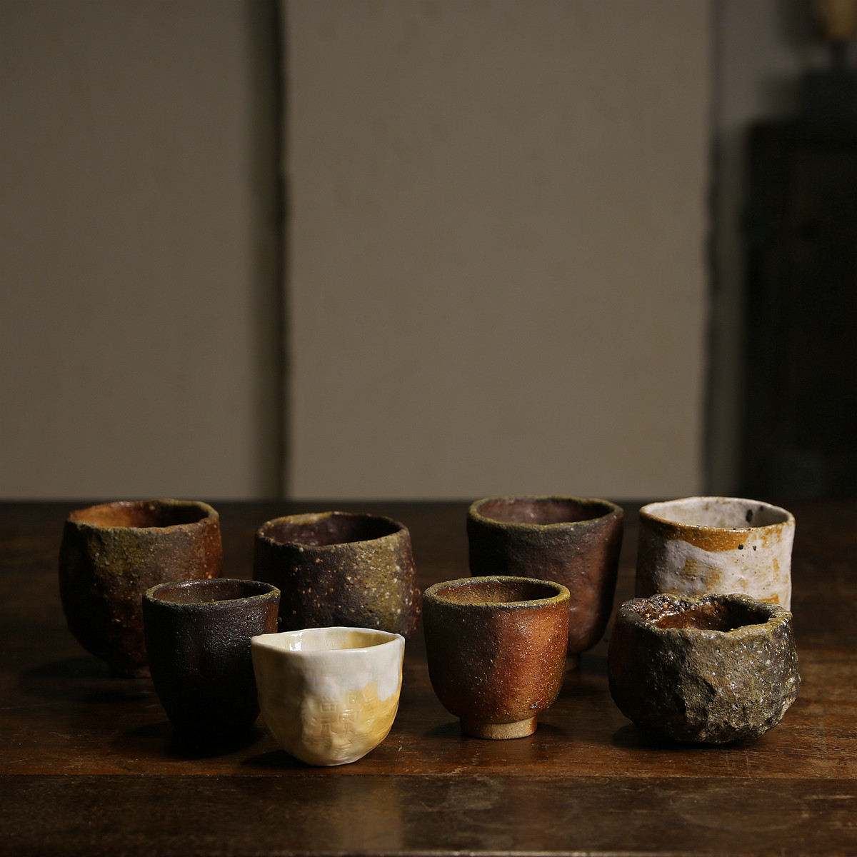 无所杜杜侘寂风日式复古粗陶柴烧手捏杯主人功夫茶杯