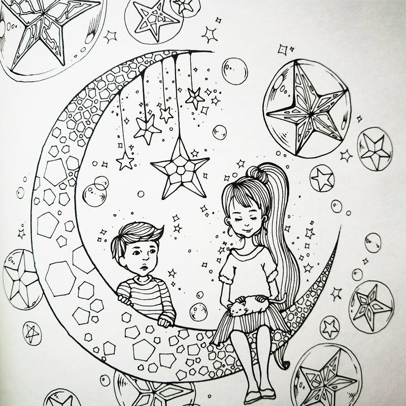 涂色成人减压情侣创意涂鸦绘画填色爱的秘密描红本