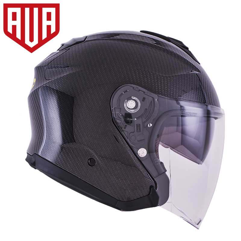 ava碳纤维复古头盔摩托车半盔男女夏季机车全盔摩托车头盔
