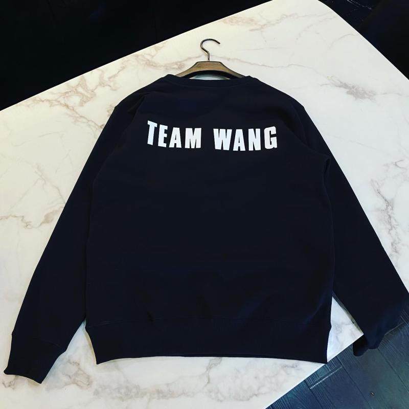 mdnsteamwang英文字母秋冬薄绒圆领卫衣纯棉卫衣