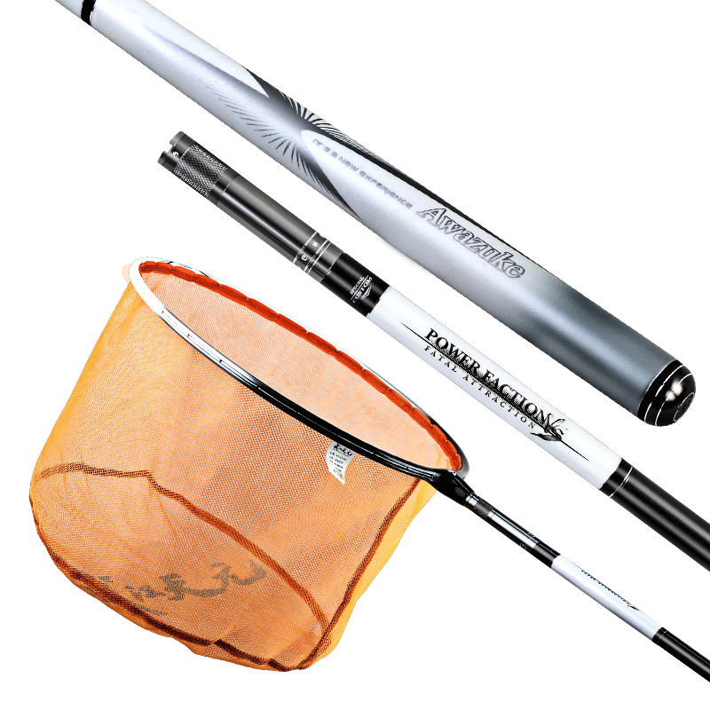 武汉天元千川鲤三代玉柄128cm 带网头套装 钓鱼配件碳素抄网杆