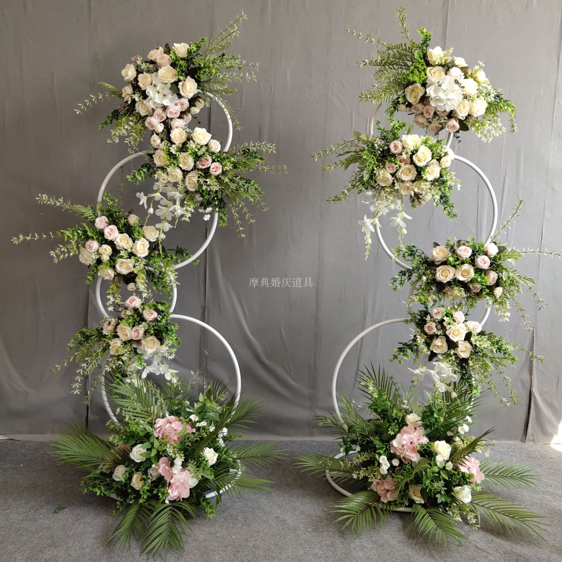 圆环新款婚庆道具铁艺花架背景路引婚礼装饰拱门