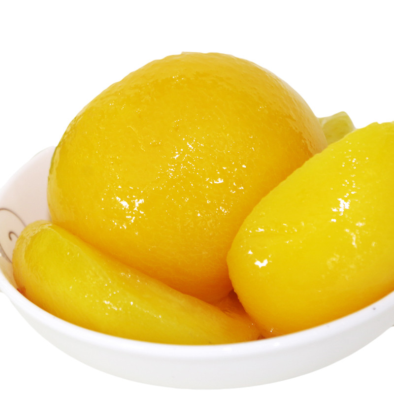 潼南特产系列之玉奎黄桃罐头带叉子即食新鲜水果罐头