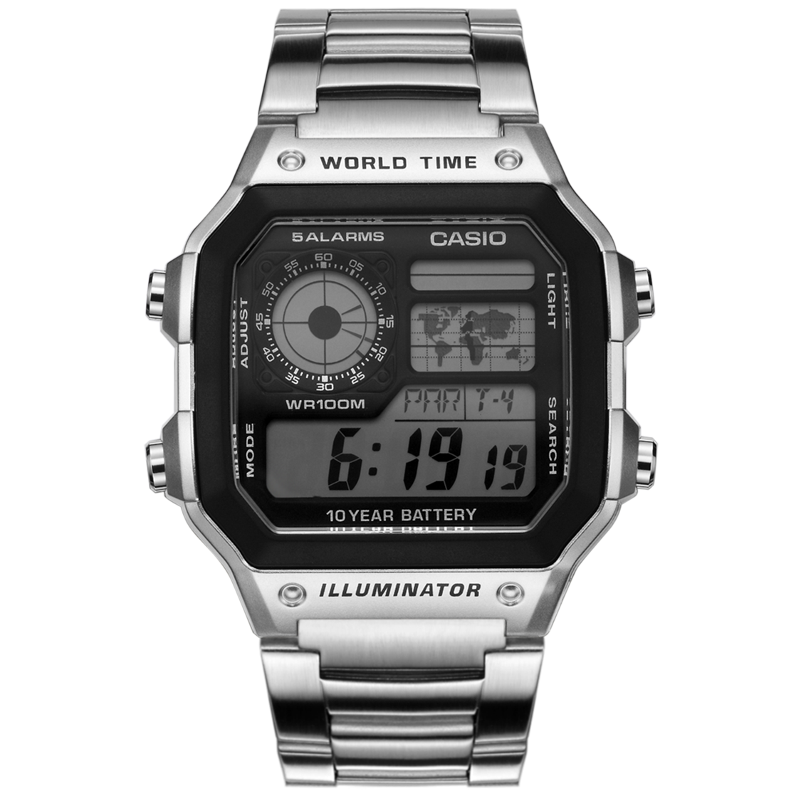 1200whd防水运动学生表金属方块电子手表ae卡西欧手表男士