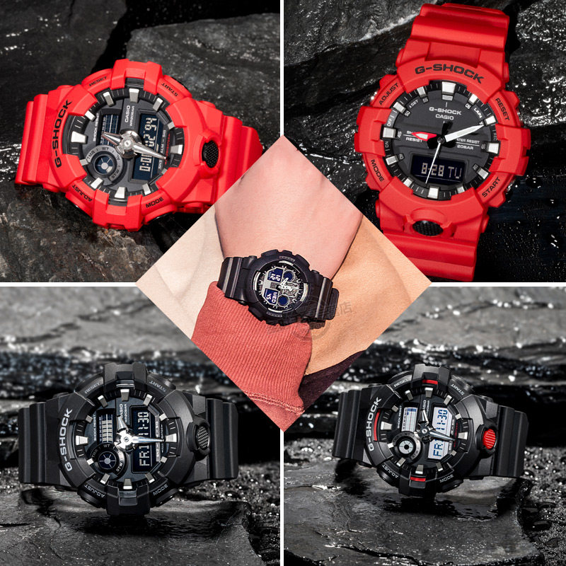 手表男士卡西欧红色高达限量casiogshock运动防水日韩腕表