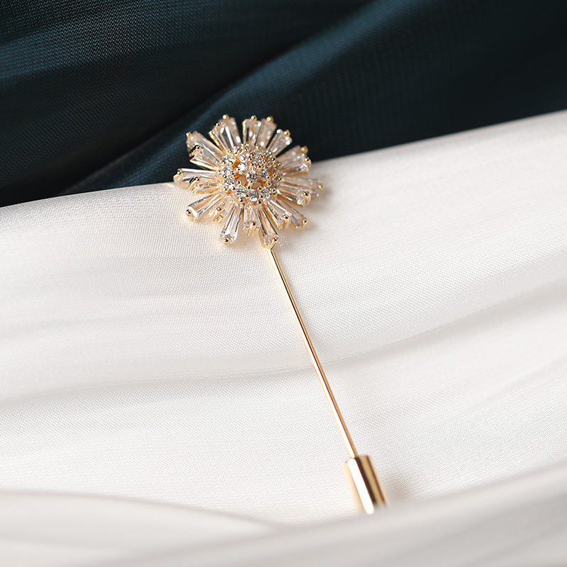 简约风雪雪花一字胸针大衣装饰品固定衣服西装胸针